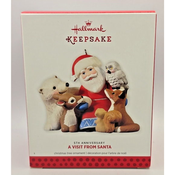 Hallmark Keepsake A Visit From Santa 5th Anniversary 2013 Lmtd Ed Ornament U328 - Picture 4 of 5